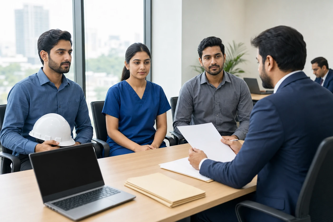 Recruitment consultant interviewing skilled Pakistani candidates