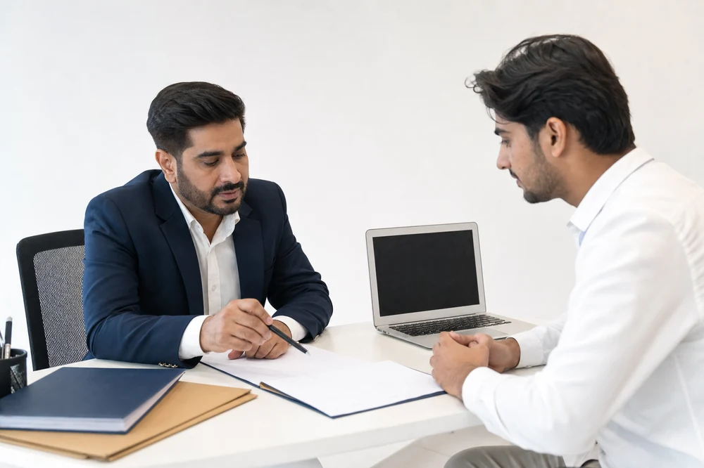 Recruiter assisting candidates with overseas documentation
